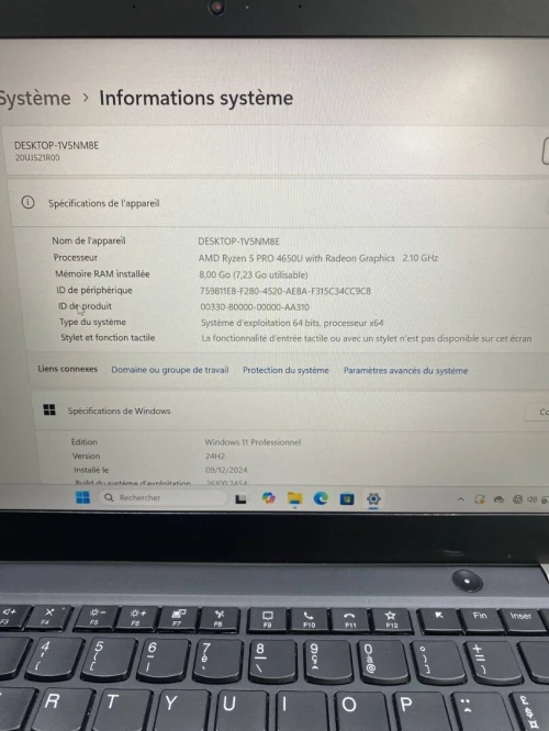 LENOVO THINKPAD T14 AMD Ryzen 5 PRO 4650U with Radeon Graphics  08RAM 256 SSD BATTERIE 4HEURES 