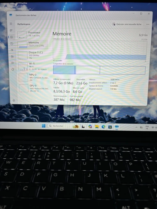 HP ZBOOK 8 Glak AMD Ryzen Al 7 PRO 350 w  14'' TACTILE FHD+ 32RAM 1TB SSD Radeon 860M GRAPHICS BATTERIE 100% CYCLE 7  ETAT NEUF  GARANTIE 06 MOIS A1-3