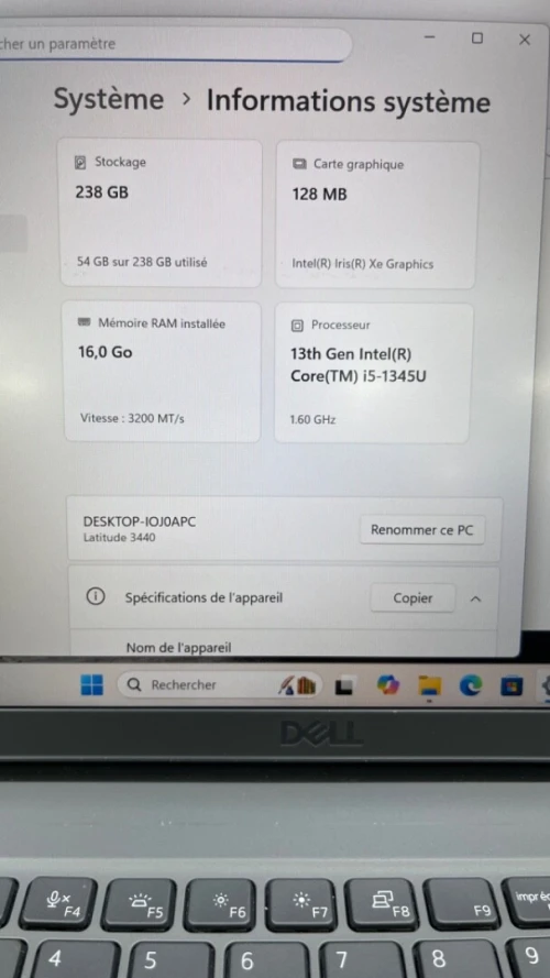 DELL LATITUDE 3440 I5-13TH 14'' FHD 16RAM 256SSD IRIS XE BATTERIE +4 HEURES