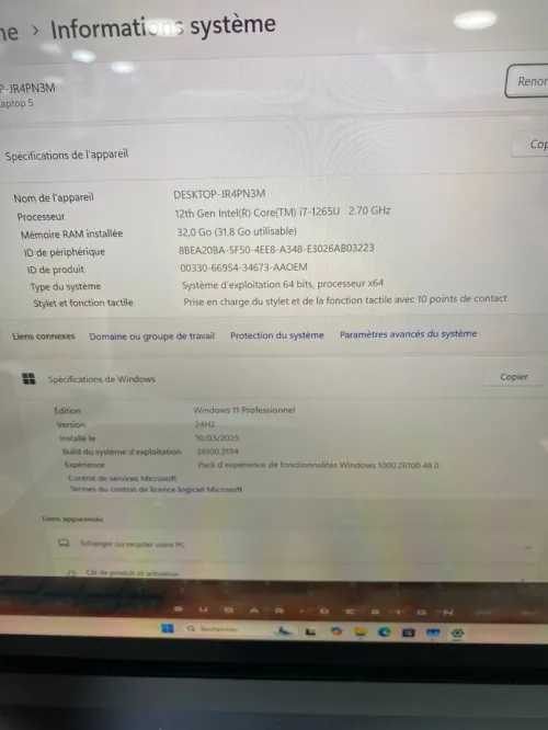 SURFACE LAPTOP 5  I7-12TH 15'' TACTILE 3K 32RAM  1TB SSD 