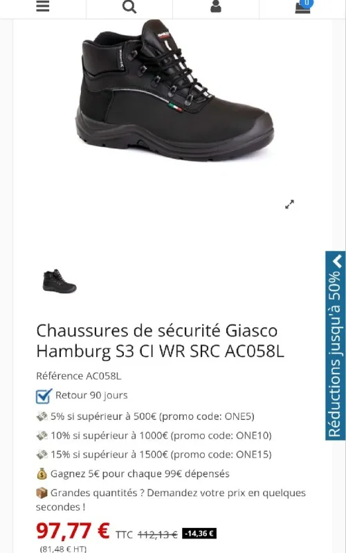 SOULIER SÉCURITÉ ROUMANIE 41 ET 42