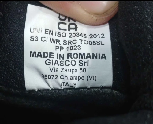 SOULIER DE SÉCURITÉ PRO GIASCO ROUMANIE P42