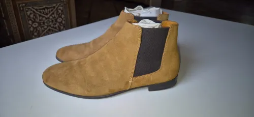 Bottines en Cuir pour Homme Marron Zara Taille 39, Portées Une Seule Fois