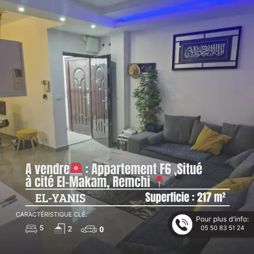 Vente Appartement F6 Tlemcen Remchi