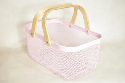 PANIER A FRUITS RECT GM ROSE  3851-4