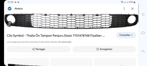 Grille parchoc av symbol 1.4 2009 d'origine 