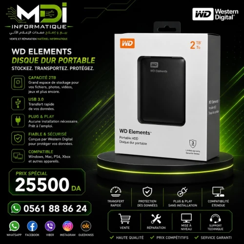 DISQUE EXTERNE WD 2TB