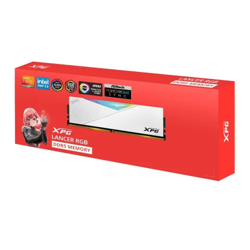 RAM DDR5 ADATA XPG LANCER RGB 16GB 6400MHZ - WHITE