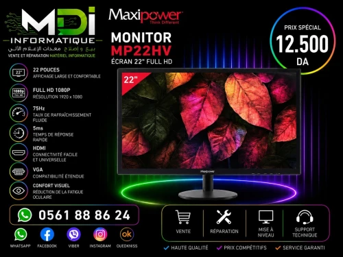 ÉCRAN MAXIPOWER MP22HV 22" FULL HD
