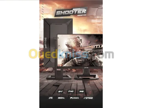 Ecran Matos 24" Shooter MSG244H, Full HD, 180Hz, 1Ms Fast IPS, Ajustable Stand/VRR,ALLM PS5