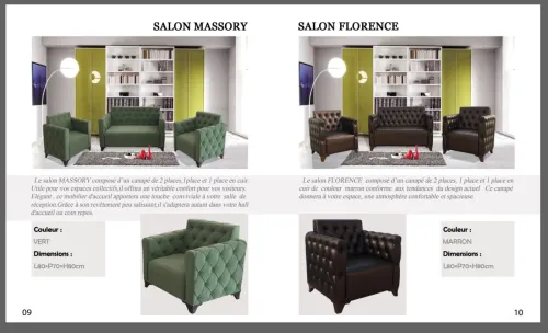 SALON BUREAU EN CUIR