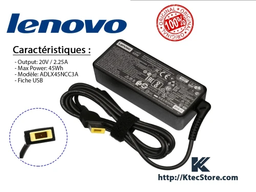 Adaptateur Original secteur  65 W / 45W de Lenovo thinkpad  (CE)