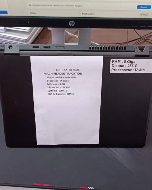 Pc Portable Dell Latitude 5490 i7-8eme 8GB 256GB Nvme 14" FHD