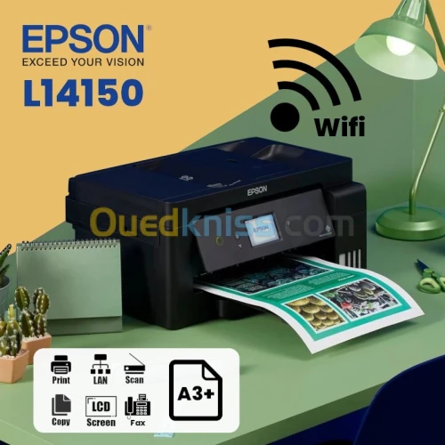 Imprimante Multifonction Couleur Epson L14150 a3 wifi+ RJ45/ Fax/ Recto Verso