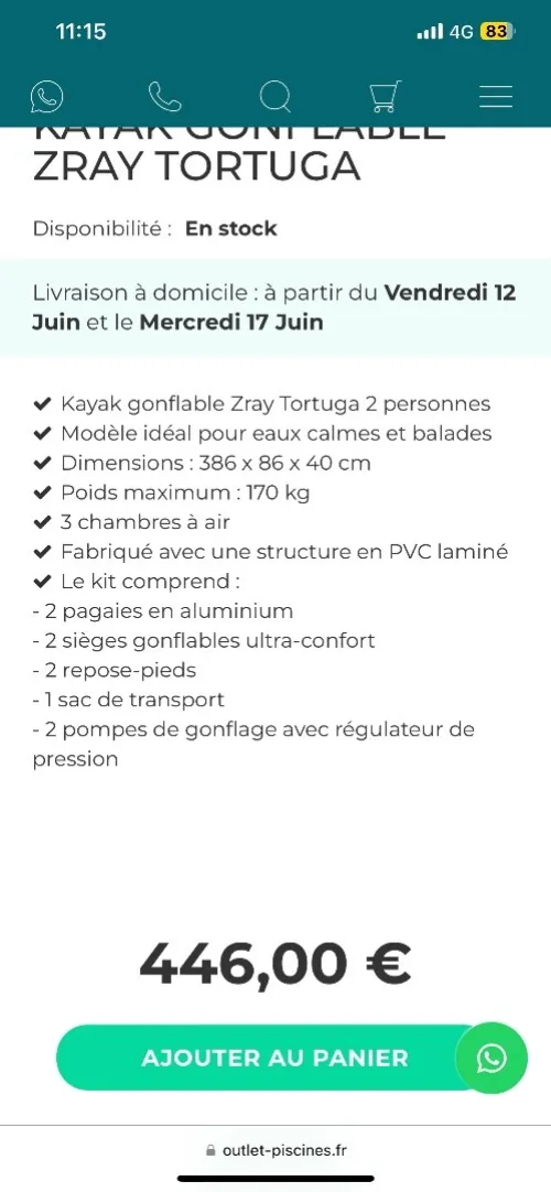 Kayak pro ZRAY TORTUGA 400