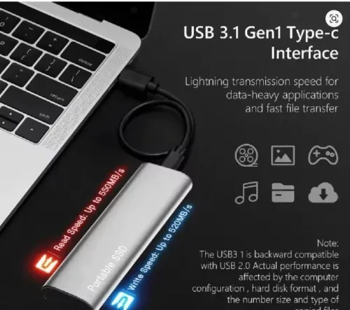 disque dur externe Portable SSD 2 to disque SSD haute vitesse USB3.1 type-c