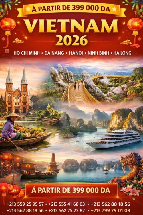 Voyage organisé Vietnam mars 2026