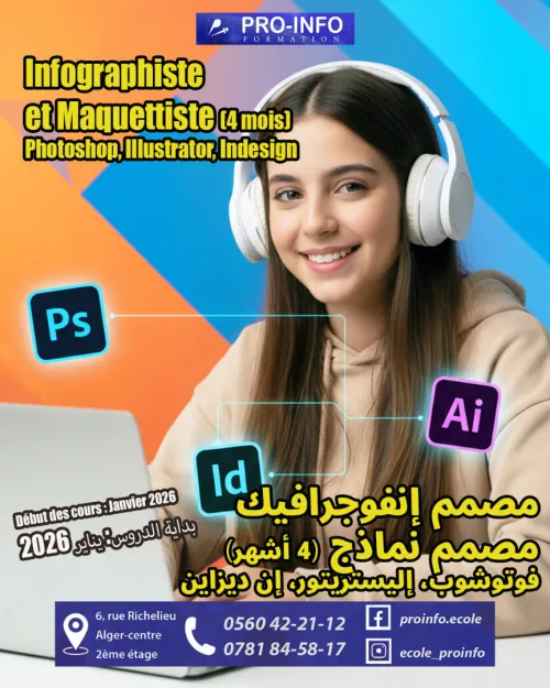 Formation: INFOGRAPHISTE, MAQUETTISTE, PAO