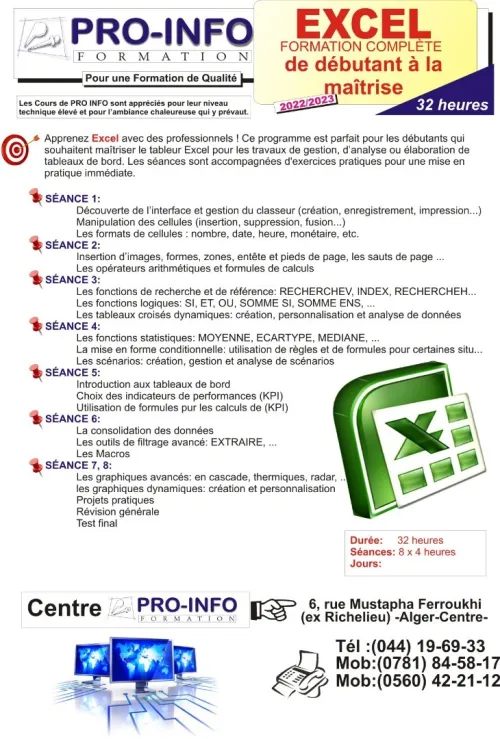 EXCEL de débutant à la bonne maîtrise