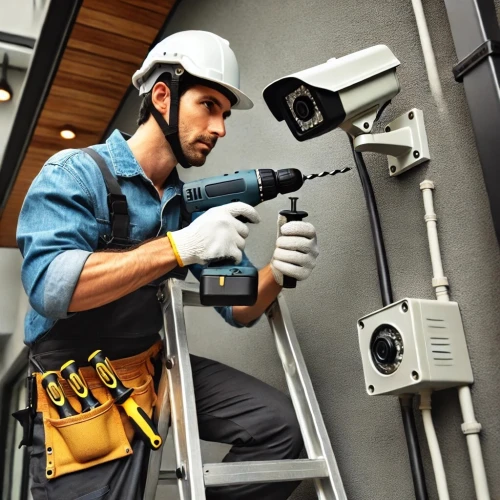 Montage système de caméra de surveillance 