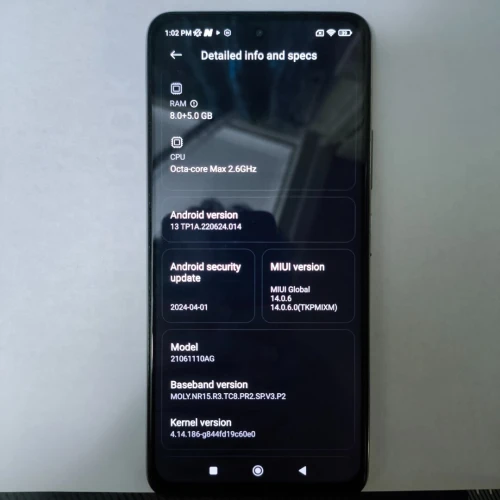Android MIUI version 14 21061110AG