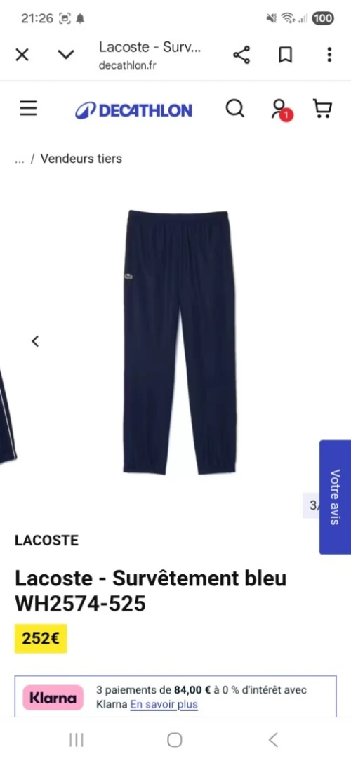 Surevetement lacoste