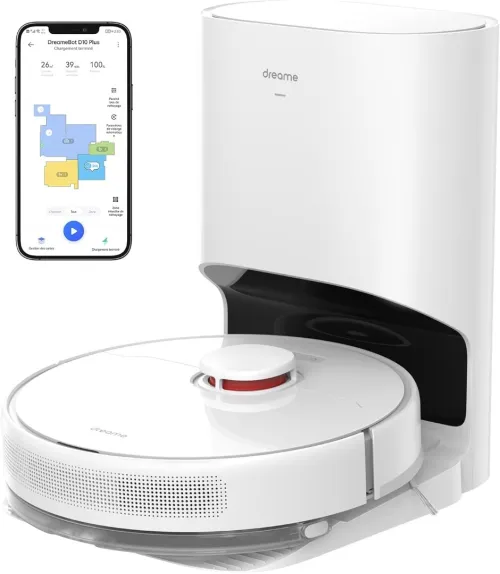 Dreame D10 Plus Robot Aspirateur Laveur avec vidange Automatique poussière ,4000Pa Tapis,170 Min