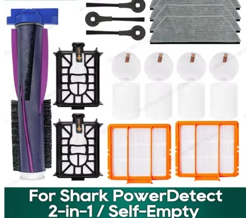 Accessoires compatibles robot aspirateur  pour Shark PowerDetect 2-en-1  : Brosse principale, Filtre, Tampon de nettoyage