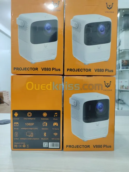 VIDEO PROJECTEUR DATASHOW VIKUSHA V880 PLUS FULL HD ANDROID WIFI