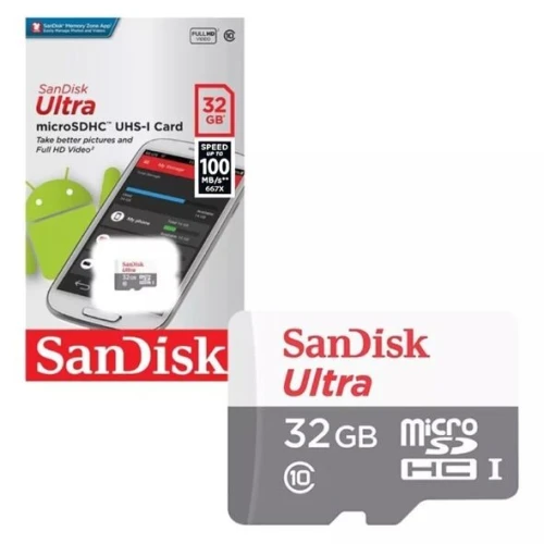 Carte Mémoire SANDISK ULTRA  Micro Sd 16GB / 32GB / 64GB /128GB /256 GB   100 MB/S