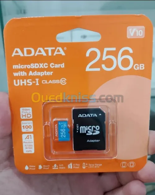 Carte mémoire ADATA 256 GB MICRO SD CLASS 10 . 100 MB /S
