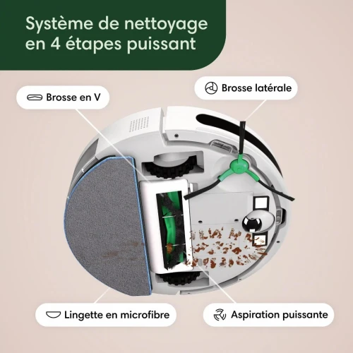 Robot Aspirateur et Laveur Connecté -Efficace et Puissant -3 Niveaux d'aspiration