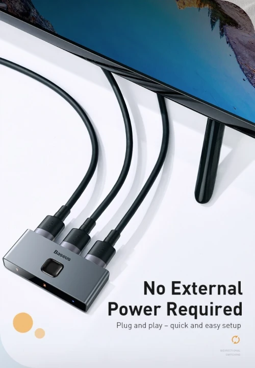 Hdmi switch baseus en aluminium 4k