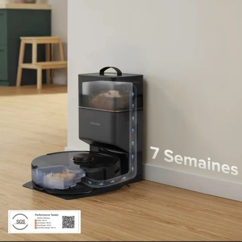 Aspirateur-laveur robot Roborock Q8 Max+ avec station de vidage automatique