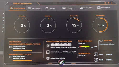 AORUS 15P XC, i7 10870H, 32GB, 1To, RTX 3070