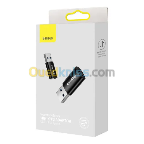 BASEUS CONVERTISSEUR INGENUITY SERIES MINI OTG ADAPTATEUR USB-A 3.1 mâle vers Type-C Femelle Noir
