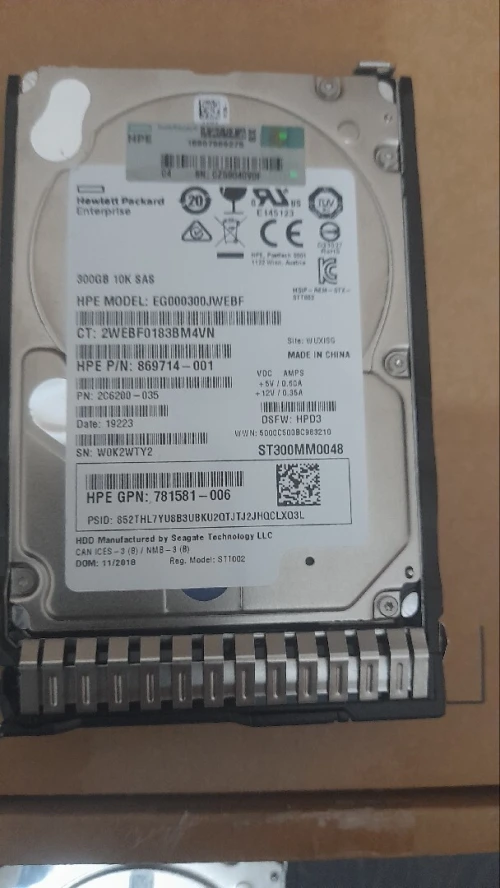 Disque dur HP 300Go SAS 10k  2.5"