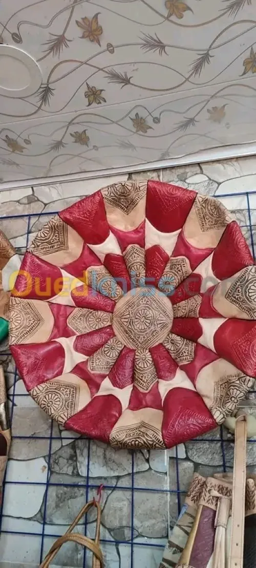 Pouf Cuir Véritable