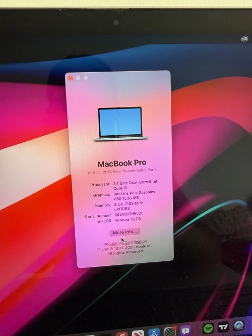 Macbook pro 2017 touche bar