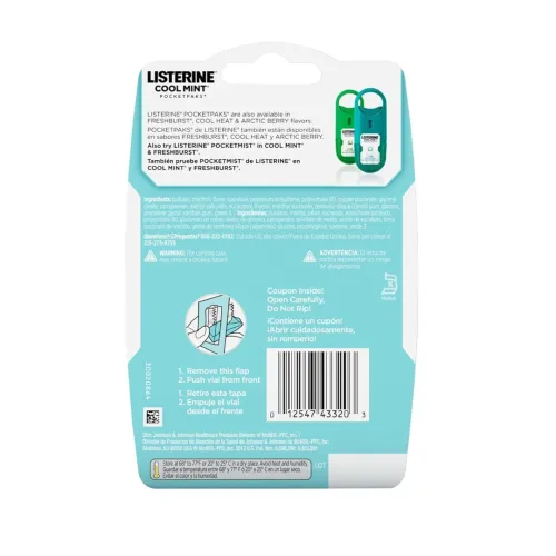 LISTERINE Pastille Rafraichissante Pour L'Haleine Elimine 99% Des Germes 72 Bandes