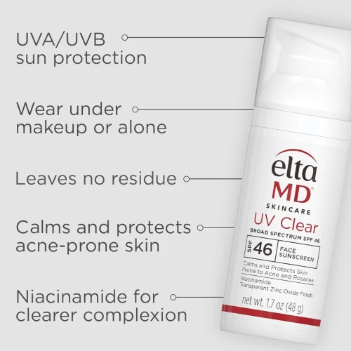 EltaMD Crème Solaire Visage SPF 46, Sans Huile, à l'oxyde de zinc, Recommandée Par Les Dermatologues