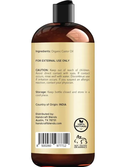 Castor Oil - Huile De Ricin Biologique 100% Pure Et Naturelle 473ml