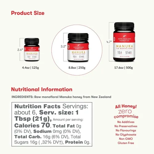 Miel De Manuka AUTHENTIQUE MGO514+ 250g