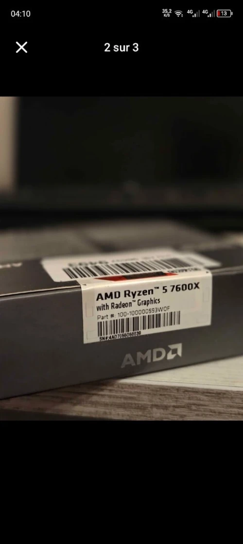 Processeur AMD Ryzen 5 7600X 6-Core 12-Threads Socket AM5 GameCache 38 Mo 5 Nm TDP 105W