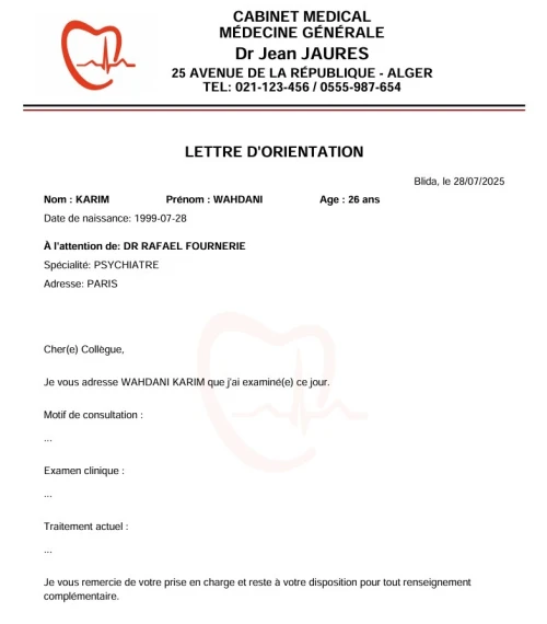 LOGICIEL GESTION DU CABINET MEDICAL