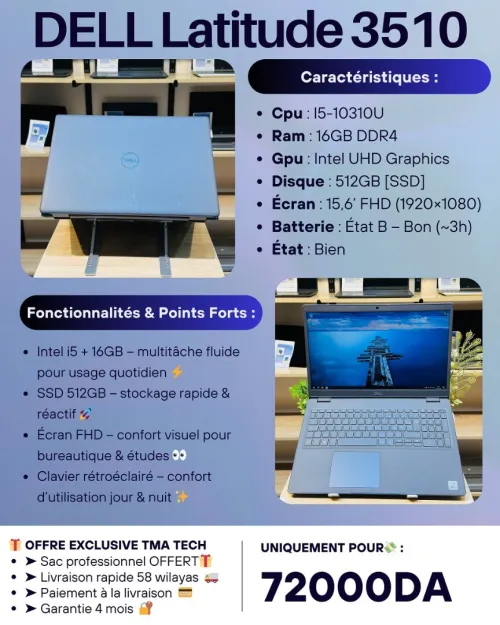 [VENDU] DELL Latitude 3510    I5-10310U  16/512