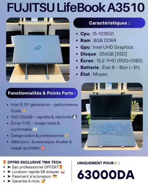 [VENDU] FUJITSU LifeBook A3510   i5-1035G1 8/256