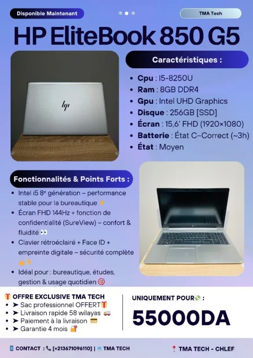 [VENDU] HP EliteBook 850 G5   I5-8250U 8/256 144Hz