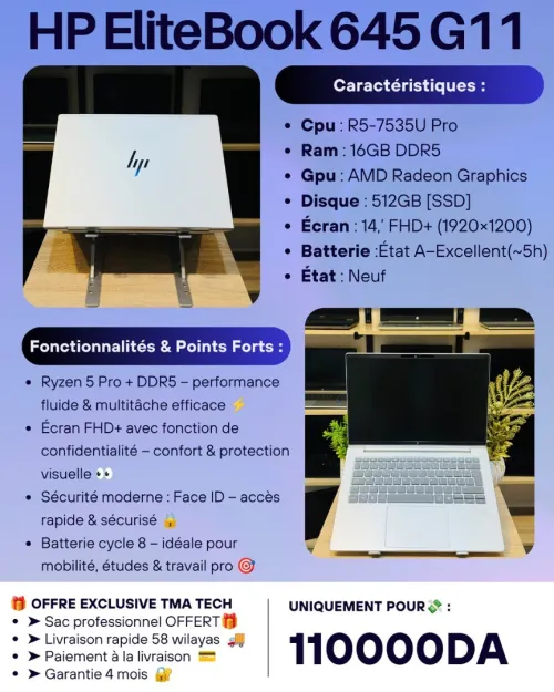 HP EliteBook 645 G11 R5-7535U Pro 16/512