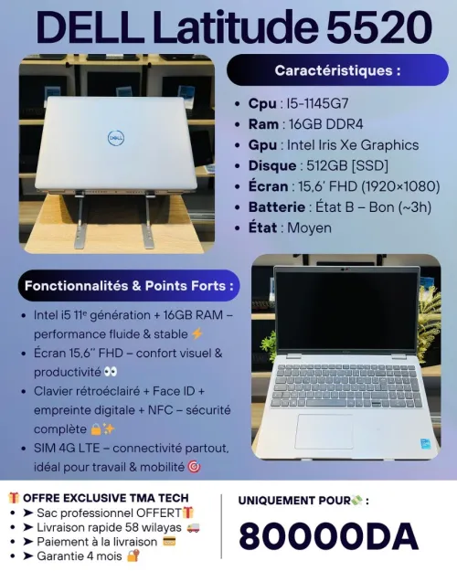 DELL Latitude 5520   I5-1145G7   16/512